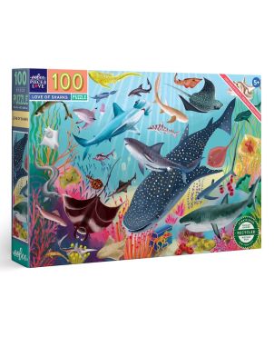 Παιδικό Puzzle 100 pcs, Love of Sharks